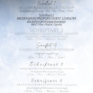 Unsere Schriftarten, die wir für die Gravur auf dem Edelstahlschieber deines Armbandes verwenden können.