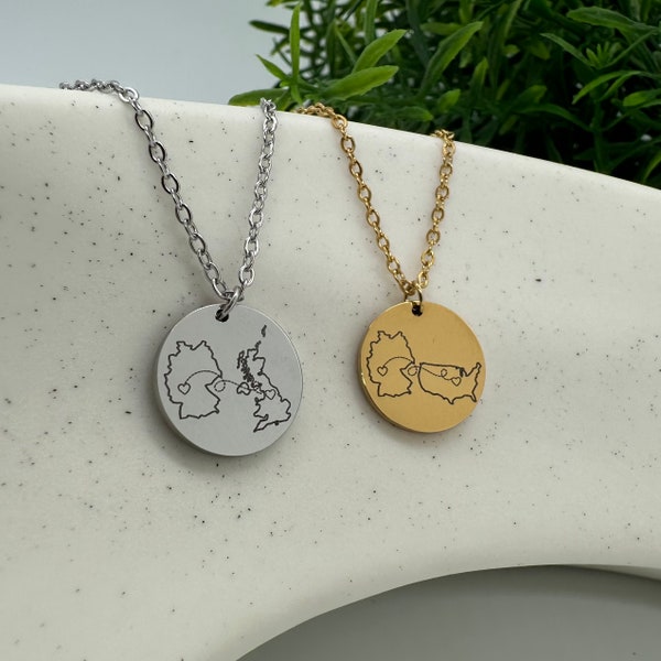 Collier avec pays, collier avec pays souhaité, collier personnalisé, collier avec pendentif, cadeau pour les voyageurs, cadeau pour maman, collier de voyage