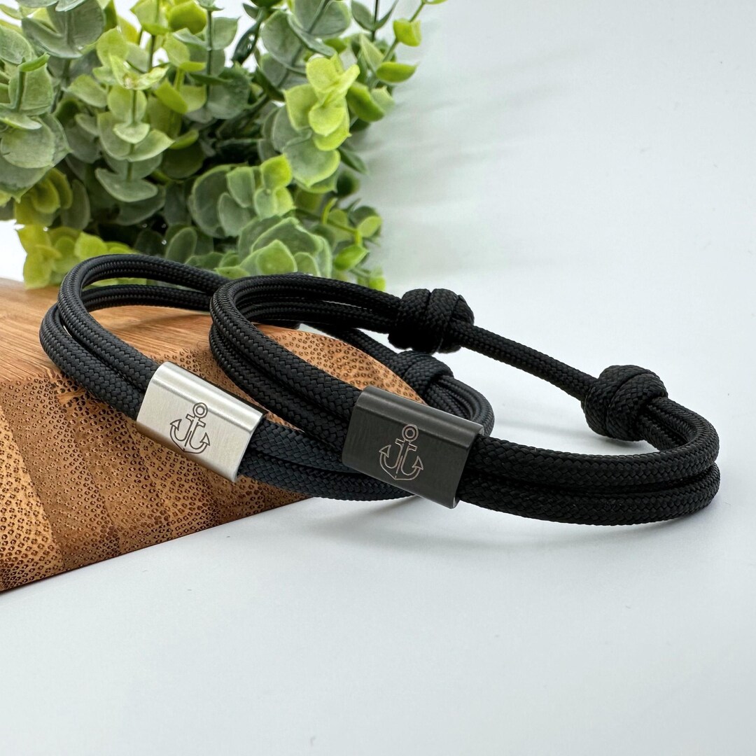 Segeltau Armband Königsgarnele Hugo - Marineblau Gedreht - Fischers Fritze