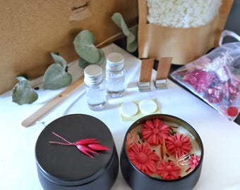 DIY Kit, Floral duftende Sojawachs Kerzenherstellung Kit, Bastelset, Machen Sie Ihre eigene Kerze, Kerzenzubehör