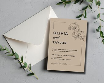 Elegance Personified: Classic Wedding Invitation Suite - Customizable