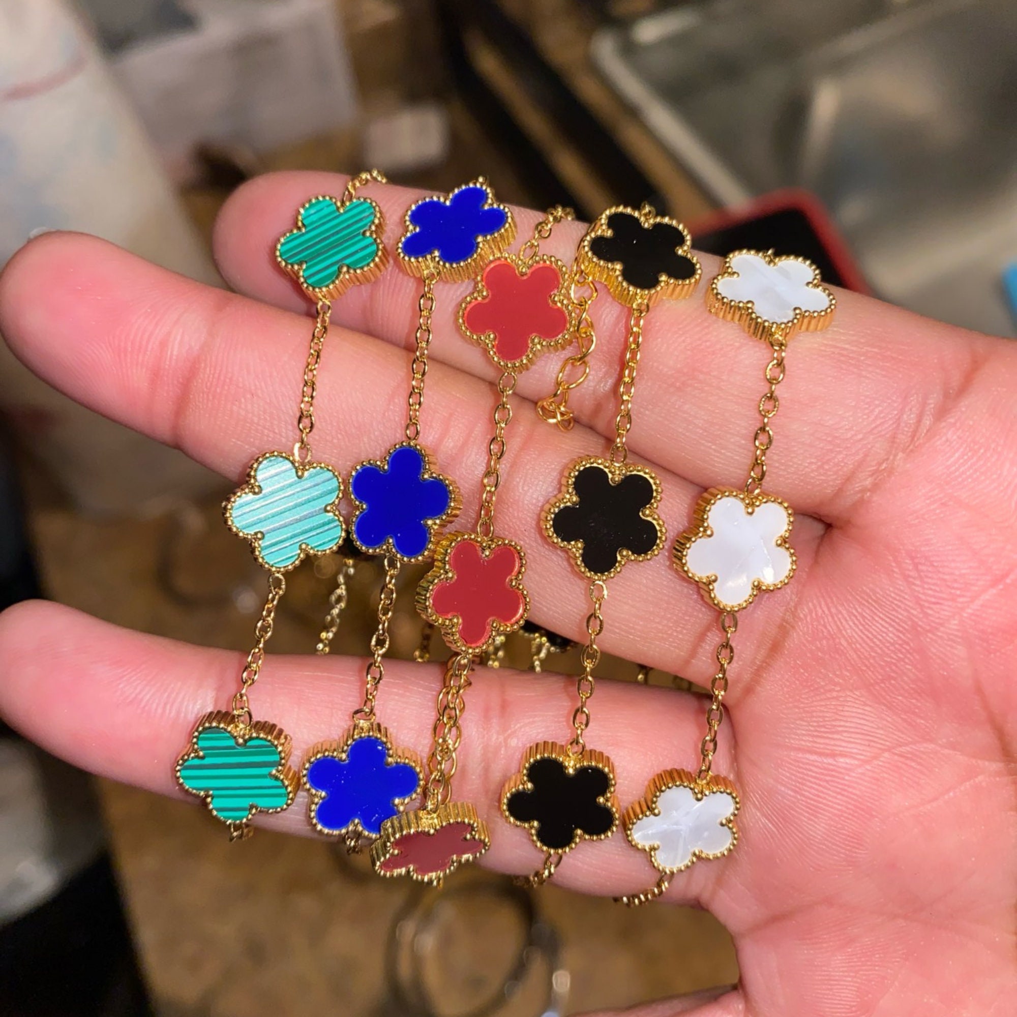 Van cleef clover bracelet dupe outlet