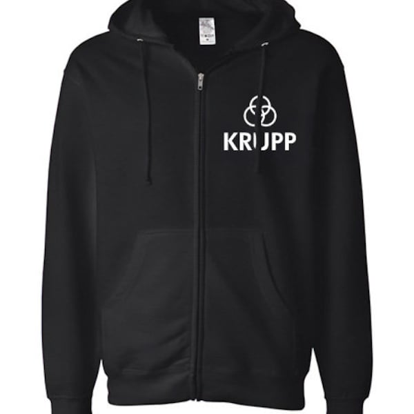 Sweat à capuche zippé imprimé « Krupp Ringe »