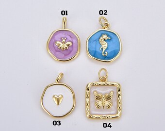 Heapferd Schmetterling Add-On Charm für Armband, Gold Filled Schmetterling Halskette Anhänger Insekt Monarch Mariposa für Schmuckherstellung,CP_Batch83