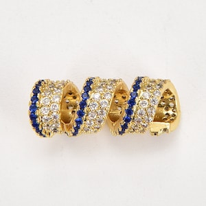 Spiral Tube Spacer in Gold Filled, Delicate Spacer Bead for Jewelry Making with CZ Micro Pave, Bracelet Beads Components Supplies, BD613