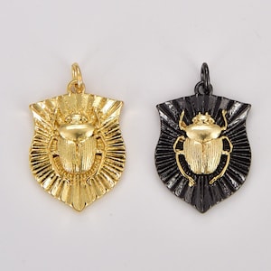 Scarab Beetle Charm, Gold Filled Insect Pendant, Bug Insect Animal for Necklace Pendant, Charm for Bracelet Jewelry Making Component, CP1794