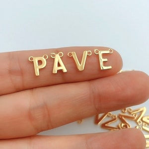 Dainty Personalized Initial Add-On Charm, Gold Filled A-Z Letter Alphabet Charm for Bracelet Necklace Pendant DIY Jewelry Making, CN370