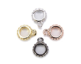 14K ゴールド ペンダント エンハンサー ベイル クラスプ、シルバー メッキ ペンダント エンハンサー、ゴールド メッキ クラスプ、チャーム エンハンサー、マイクロ パヴェ クラスプ、DIY、9 x 7 mm、CL214