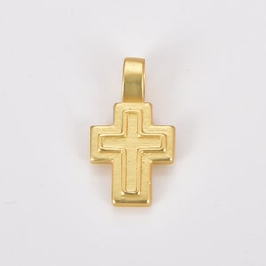 Dainty Gold Filled Cross Add-On Charm for Bracelet, Tiny Component Cross Pendant Religious Supply Jewelry Making Necklace Pendant, CP1410