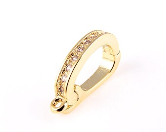 Gold Filled Removable Bail, CZ Micro Pave CZ Clasps  Pendant Enhancer, Necklace Bail, Pave Pendant Bail Clasp Jewelry Findings 7x14mm, CL207