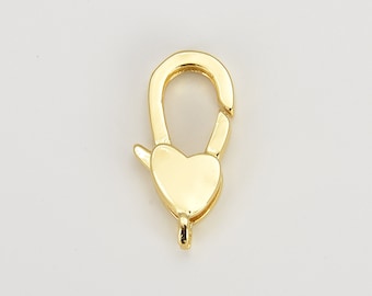Heart Shaped Lobster Clasp, Clasp Link Cord Ends Connector, Lobster Claw with Jump Ring for Jewelry Making Necklace and Bracelet, CL468