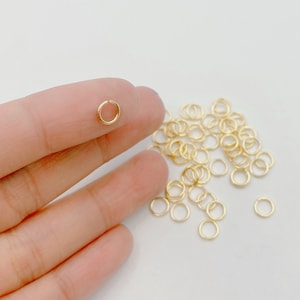 18K Gold Open Jump Ring, Dainty O-Shaped Jump Ring for Necklace Pendant Jewelry Making Supply Component Wholesale Bulk Jump Rings, DIY007