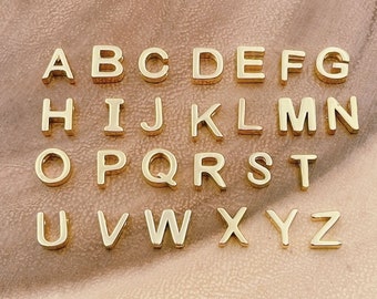 Dainty Letter Beads Alphabet Letters,18K Gold Filled Letter Charms,Initial Charms, Initial Bracelet Charms Pendant Alphabet Beads 9mm CP1219