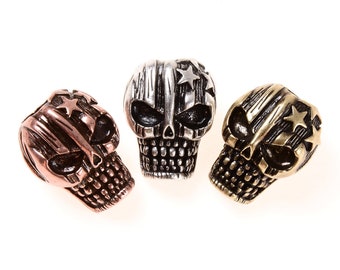 ヴィンテージ　スカル　黒ビーズ5連ブレスレット　ゴージャス 一点物 ステンレス ヒョウモチーフブレスレット [b575] | すべての商品