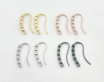 Boucles D'oreilles Pendantes Spirale Volutes - Argent Sterling 925 Plaqué Or Jaune - Crochet