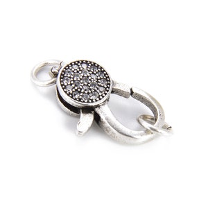 Antike Silber Karabinerverschluss, Zierliche CZ Micro Pave Gold Filled Hummer Schnalle Drehverschlüsse für die Endhalsketten-Armbandschmuckherstellung, CL356