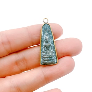 Ciondolo con Buddha intagliato in patina per componenti di creazione di gioielli, ciondolo con Buddha religioso gold-filled per ciondolo collana, braccialetto, CP1019