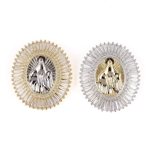 Virgin Mary CZ Micro Pave Charm Pendant, Gold Filled Our Lady Of Guadalupe, Religious Charm Pendant Necklace Bracelet Jewelry Making, CP368