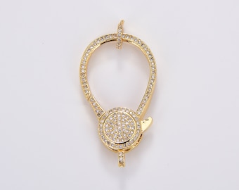 Gold Filled Lobster Claw Clasp, CZ Micro Pave Lobster Lock Clasp for Bracelet Necklace Pendant Interlocking Connector Jewelry Making, CL233