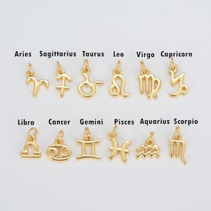 Ciondolo costellazione zodiacale in oro, piccoli ciondoli astrologici, ciondolo oroscopo, ciondolo aggiuntivo per bracciale, collana, orecchini, CP1591