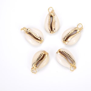 Ciondolo per collana in conchiglia naturale di ciprea, ciondolo aggiuntivo a forma di conchiglia per bracciale, collana con ciondolo estivo, ciondolo a forma di conchiglia per la creazione di gioielli, CP778