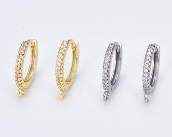 Dainty Open Link Lever Back Hoop Gold Earring Making, Nickel & Lead-Free for Earring Charm Making Findings, Cartilage Earring Hoop, ER272
