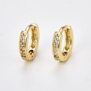 Dainty Huggie Hoop Earrings, Gold Filled CZ Micro Pave Huggie Earrings, CZ Diamond Earrings, Wedding Earrings,Minimalist Earrings,Gift ER252