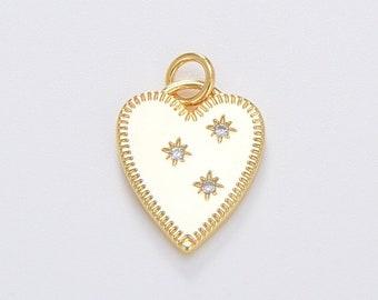 14K Gold Filled Heart Charm Medallion Pendant, Gold Necklace Pendant for Necklace Bracelet Charm Component Supply, 14mm, CP1296