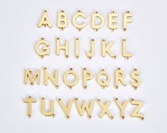 Dainty Initial Add-On Charm Connector Gift, Alphabet Pendant, Letter A-Z Personalized Charm for Jewelry Supply Bracelet Necklace, CN459