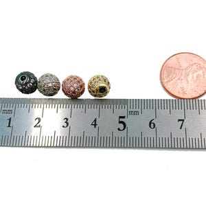 Round Ball Beads 22K Gold Filled CZ Micro Pave Round Ball Beads Shamballa Ball Beads Cubic Zirconia CZ Pave Beads up-to 14mm BD051 image 4