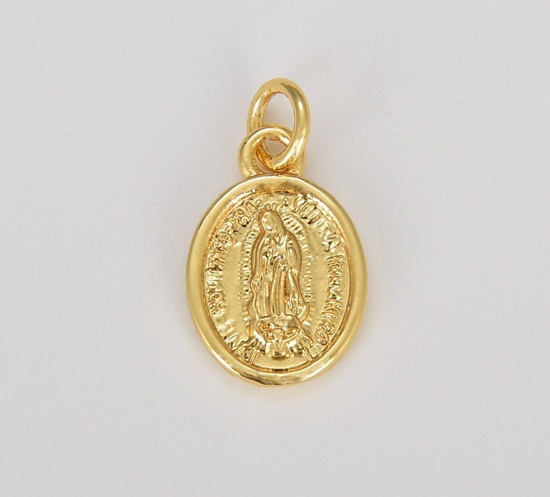 Our Lady of Guadalupe Miraculous Virgin Mary Medal Charm in Gold Filled ...