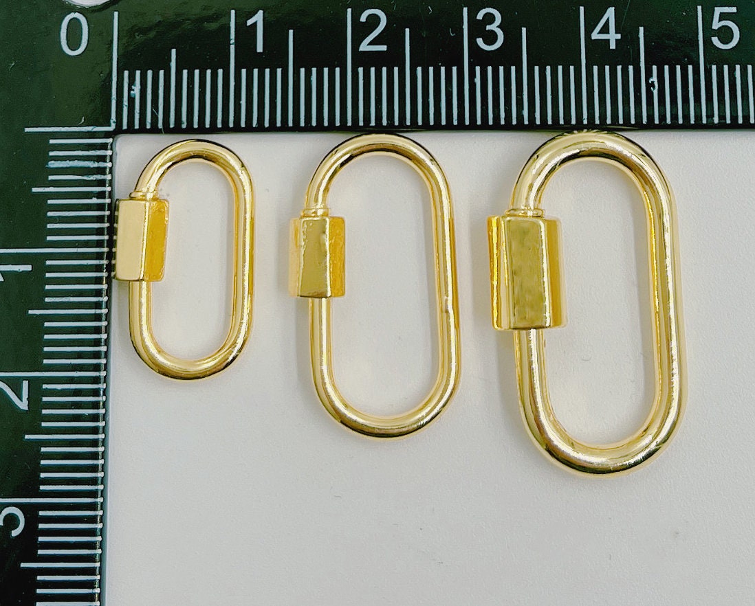 Fermoir Mousqueton Ovale à Clipser, Plaqué Or 18 Carats 750/000 - Doré - Neuf Avec étiquettes