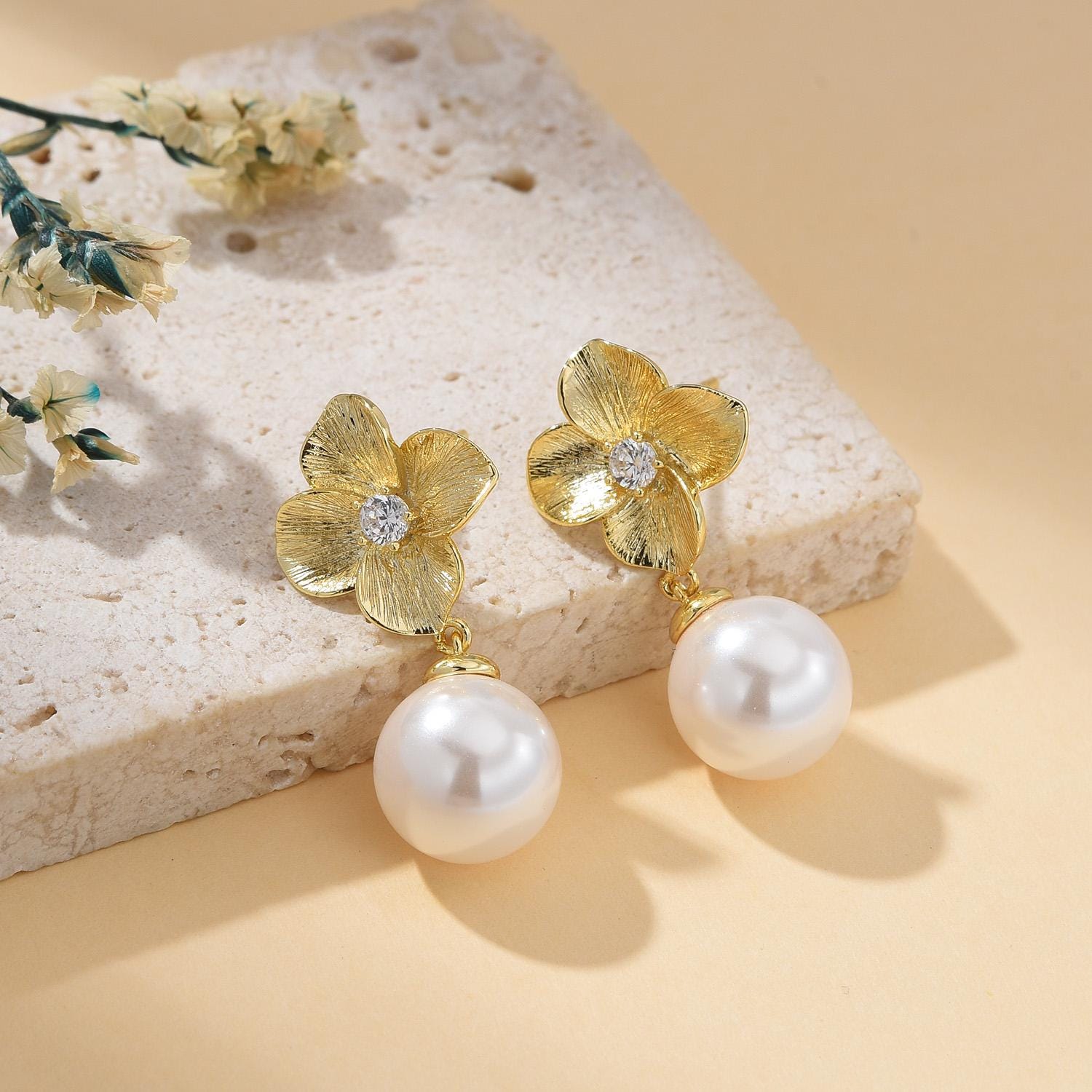 Orecchini Con Fiore Di Madreperla Vendita Online - Foto 3