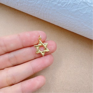 1pc Star of David Charm 24K Gold Filled Charm, Jewis Star Pendant Charm, Charm, For DIY Jewelry, Gold Filled Charm, 15x20mm ,CP1515