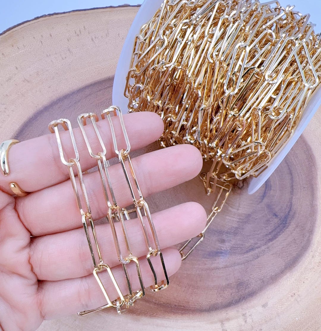 Chaîne de trombone dorée au pied, chaîne de trombone plate à