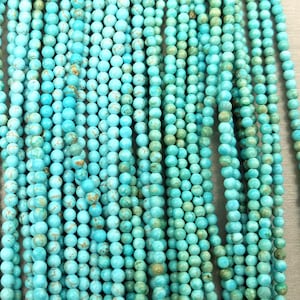 Natural Turquoise Beads Grade AAA Round Loose Beads, Gemstonr Jewelry Making, Full Strand Round 15.5 inches, Gemstone Necklace, TUQ046