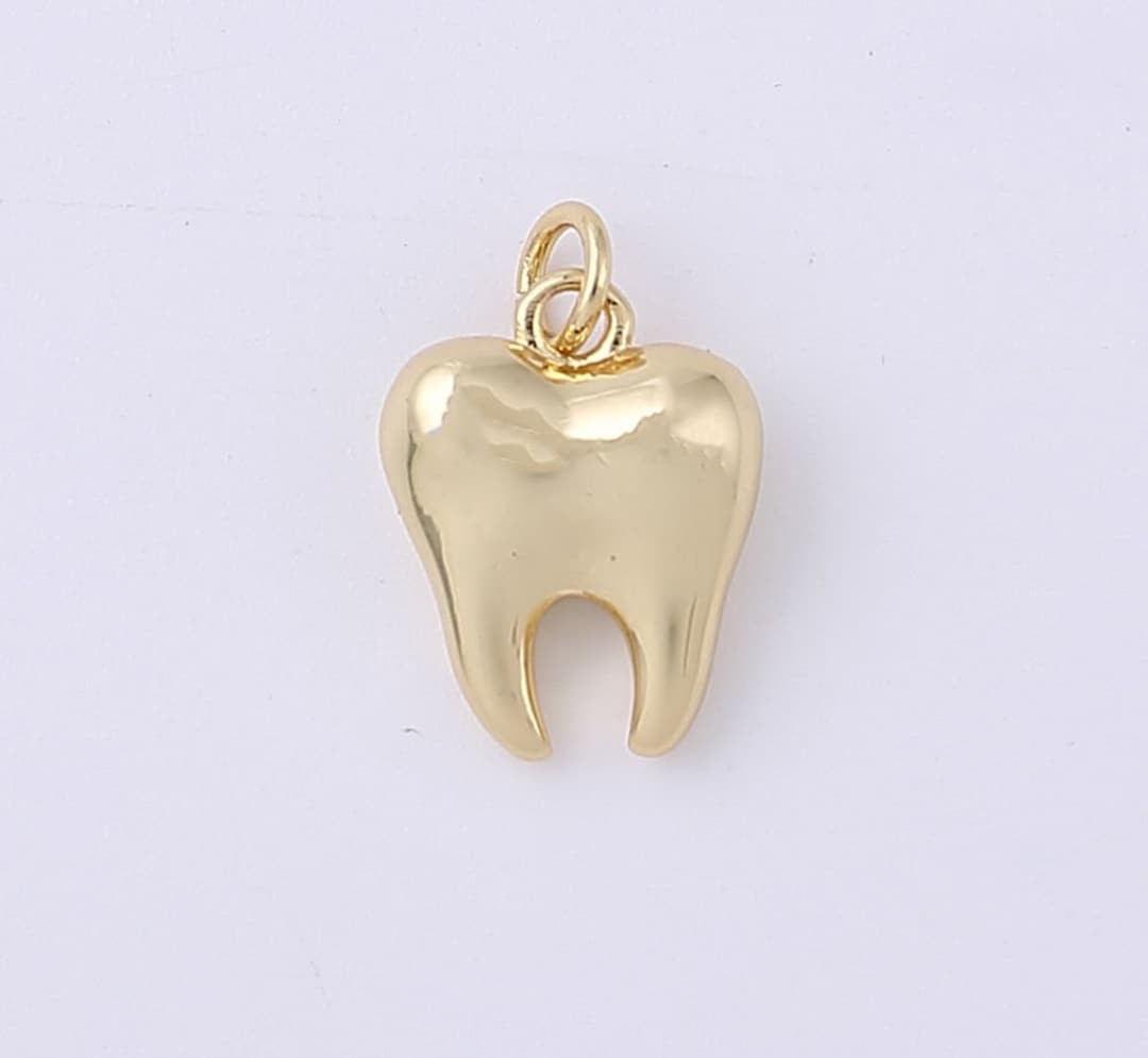 Gold Teeth Charms,18k Gold Filled Teeth Pendant, Teeth Charm, Gold Tooth Pendant, Dentistry
