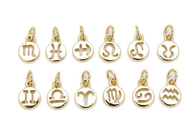 Dainty Zodiac Charms Gold Filled Charm Astrological Zodiac Signs, Zodiac Symbols for Add on Pendant Bracelet Earring Horoscope Charm CP402