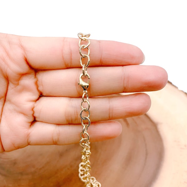 Ready to Use Gold Chunky Rolo Cable Necklace Chain, Dainty Layering Cable Chain Dainty Necklace For Pendant Charm Necklace Making, CH139