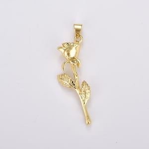 Delicato ciondolo a forma di rosa in oro riempito, ciondolo aggiuntivo a forma di fiore di rosa per bracciale, ciondolo a forma di fiore per collana, bracciale, orecchino, creazione di gioielli, CP1859