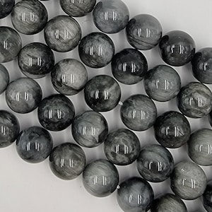 Grade AA Hawk Eye Round Loose Beads DIY Jewelry, Genuine Hawk Eye Gemstone Jewelry Making, Natural Blue Tiger Eye Gemstone Beads, GRN049