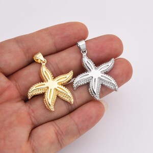 Ciondolo aggiuntivo a forma di stella marina in oro riempito, ciondolo per collana con stella marina, ciondolo a forma di stella per la creazione di gioielli con bracciale, pesce, oceano, spiaggia, CP2134