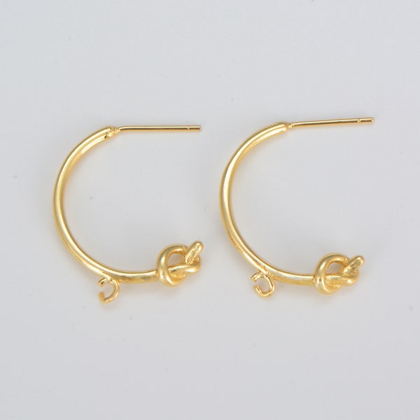 Knots Hoop Earrings, Gold Filled Hoop Earrings, Tie the love knots Infinity earrings charm DIY Jewelry Making Findings Component ,Gift ER058