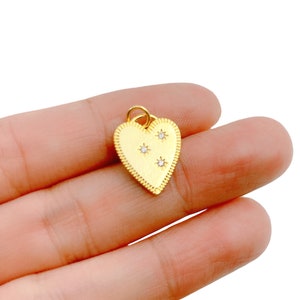 Ciondolo a forma di medaglione a forma di cuore riempito in oro 14K, ciondolo per collana in oro per fornitura di componenti per ciondoli per bracciali e collane, 14 mm, CP1296