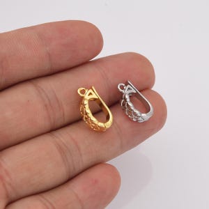 Dainty Bail Clasp in Gold Filled, Braided Necklace Pendant Holder Charm for Bracelet Jewelry Making, Clip-On Add-On Charm Connector, CL609