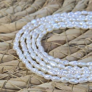 Seed Freshwater Pearls Beads, Dainty Potato Seed Pearls for Necklace Pendant, Genuine Culture Pearl Beads for DIY Jewelry Making, FWP030