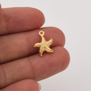 Gold Filled Starfish Charm Pendant, Stainless Steel Ocean Beach Jewelry Making Supply for DIY Necklace Bracelet, Summer Gift Idea, SCP182