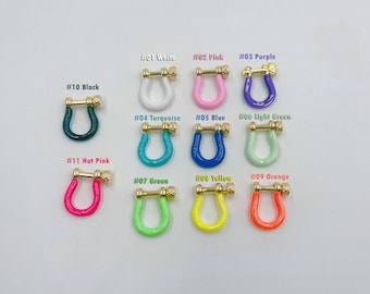 Enamel U Shaped Screw Clasps Lock, Buckle Enamel Pendant for Jewelry Making Necklace, Multi Color Clasps Link Cord Ends Connector, CL459