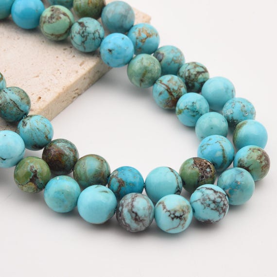 thumbnail image 2 of Natural Blue Turquoise Irregular Bead Necklace - 10-14mm 18" Strand AAA Grade 2 of 4