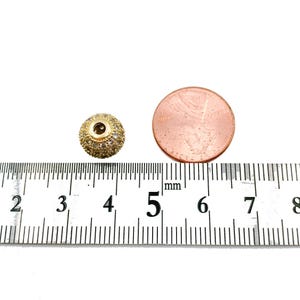 Round Ball Beads 22K Gold Filled CZ Micro Pave Round Ball Beads Shamballa Ball Beads Cubic Zirconia CZ Pave Beads up-to 14mm BD051 image 5